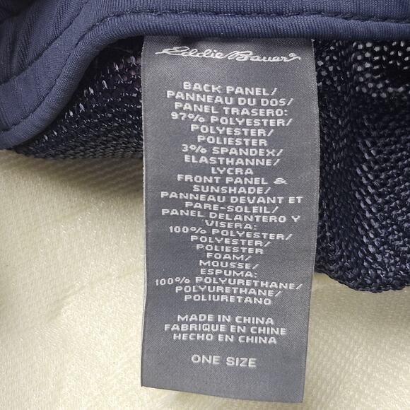 Eddie Bauer Black Trucker Hat Mountain Graphic Mesh Snapback Cap Nature Outdoor - Picture 7 of 7